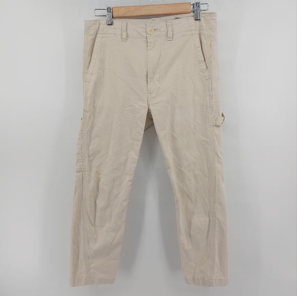 Vince Straight Leg Cropped Cargo Pants  Cream Size 27 Cotton Elastane - Picture 1 of 5
